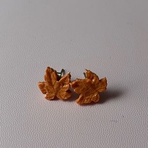 Orange fall leaves earrings